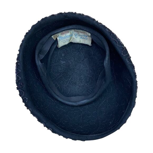 1940s Black Beaded Calot Hat Pinehurst Fifth Ave Cocktail Hat main image 6